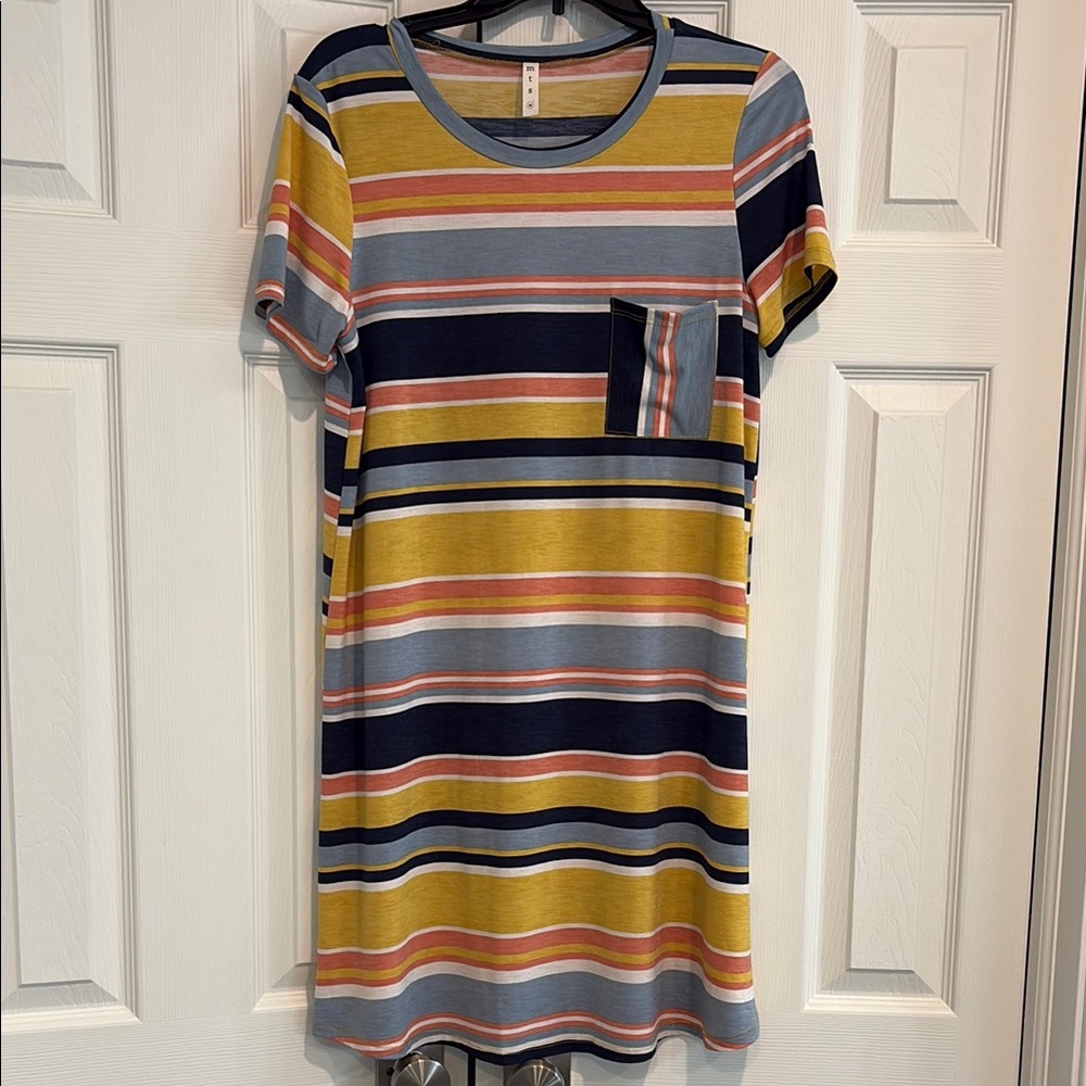 MTS Yellow and Blue Casual Mini Dress